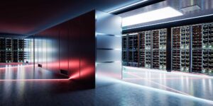 3D rendering of a data center